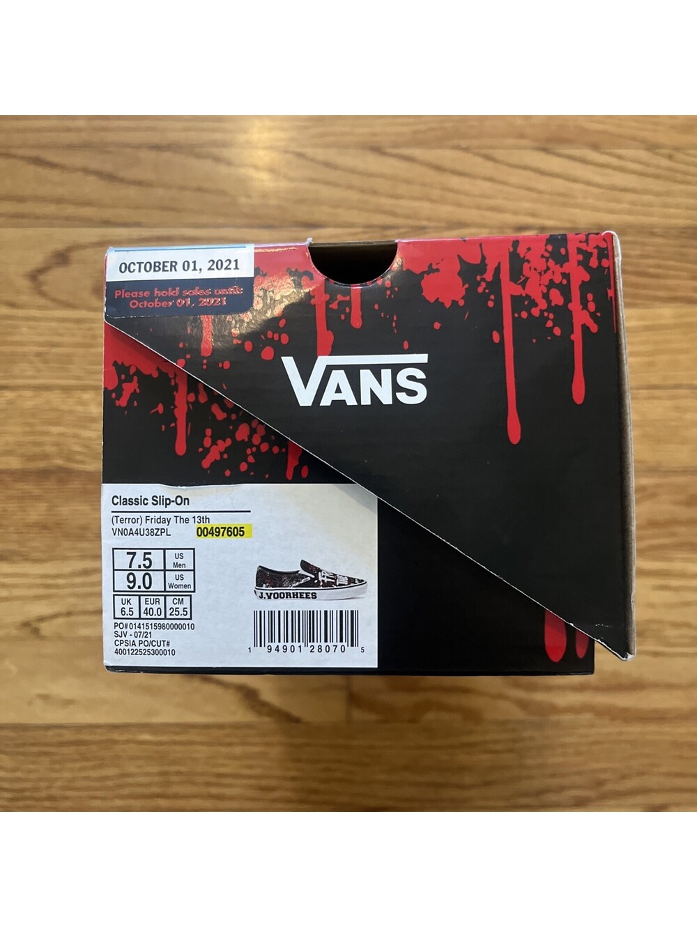 Vans X House of Terror Friday the 13th Jason Voorhees Slip On NWOB M 7.5 W 9 View 4
